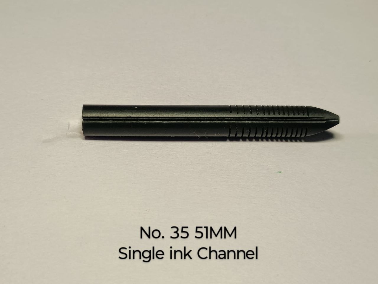 Ebonite Feed #35 (51mm) - Single Channel hand-cut ebonite fountain pen feed by RS Writing Instruments